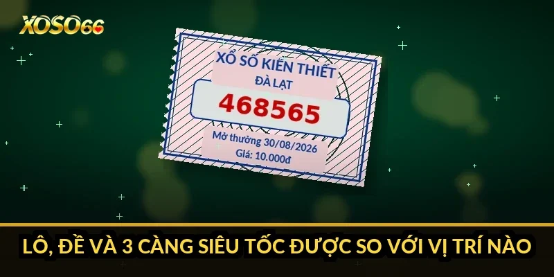 Lô, đề và 3 càng siêu tốc được so với vị trí nào?