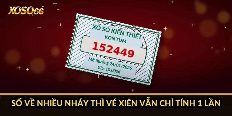 Số về nhiều nháy thì vé xiên vẫn chỉ tính 1 lần