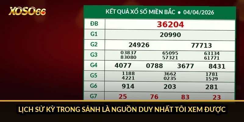 Lịch sử kỳ trong sảnh là nguồn duy nhất tôi xem được